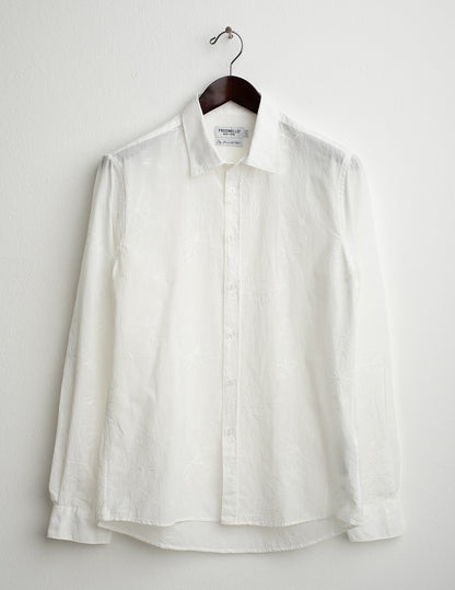 Camicia in tessuto ricamato allover