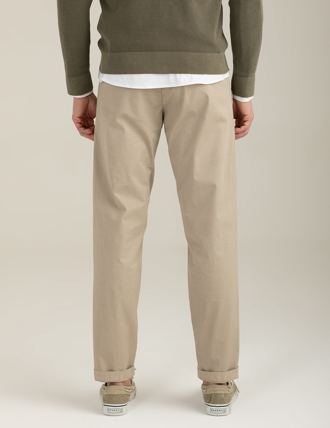 Pantalone chino in twill di satin stretch uomo sand fm26s12pu cc-a0110 Pantalone chino in twill di satin stretch