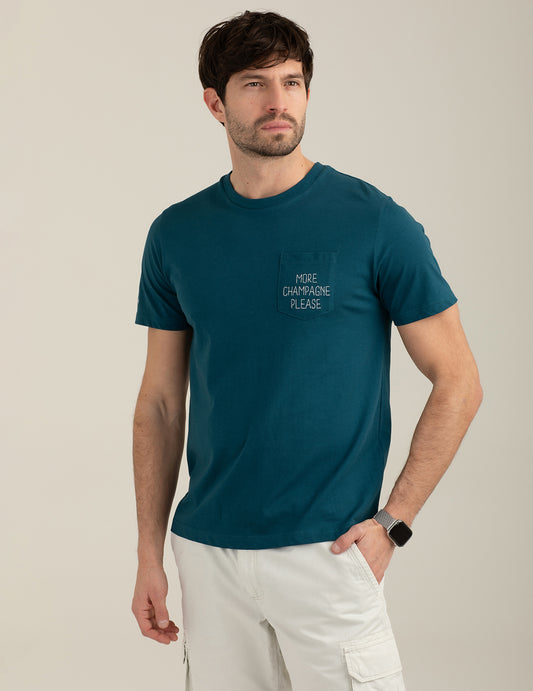 T-shirt girocollo con taschino e ricami uomo atlantic fm26s29tg cc-a0716