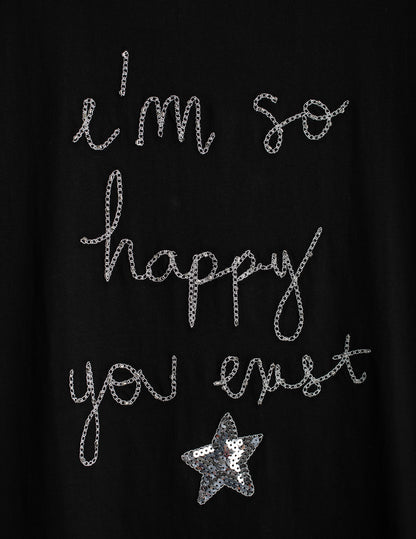 Crew Neck T-Shirt with Hand Embroidery