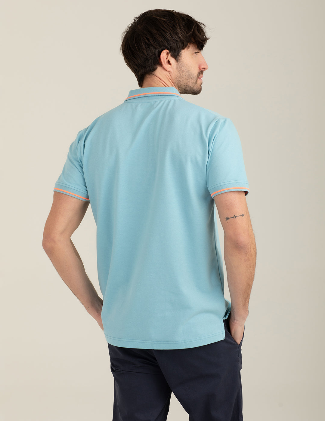 Polo a manica corta stretch uomo aqua fm26s12qu cc-a0712 Polo a manica corta stretch