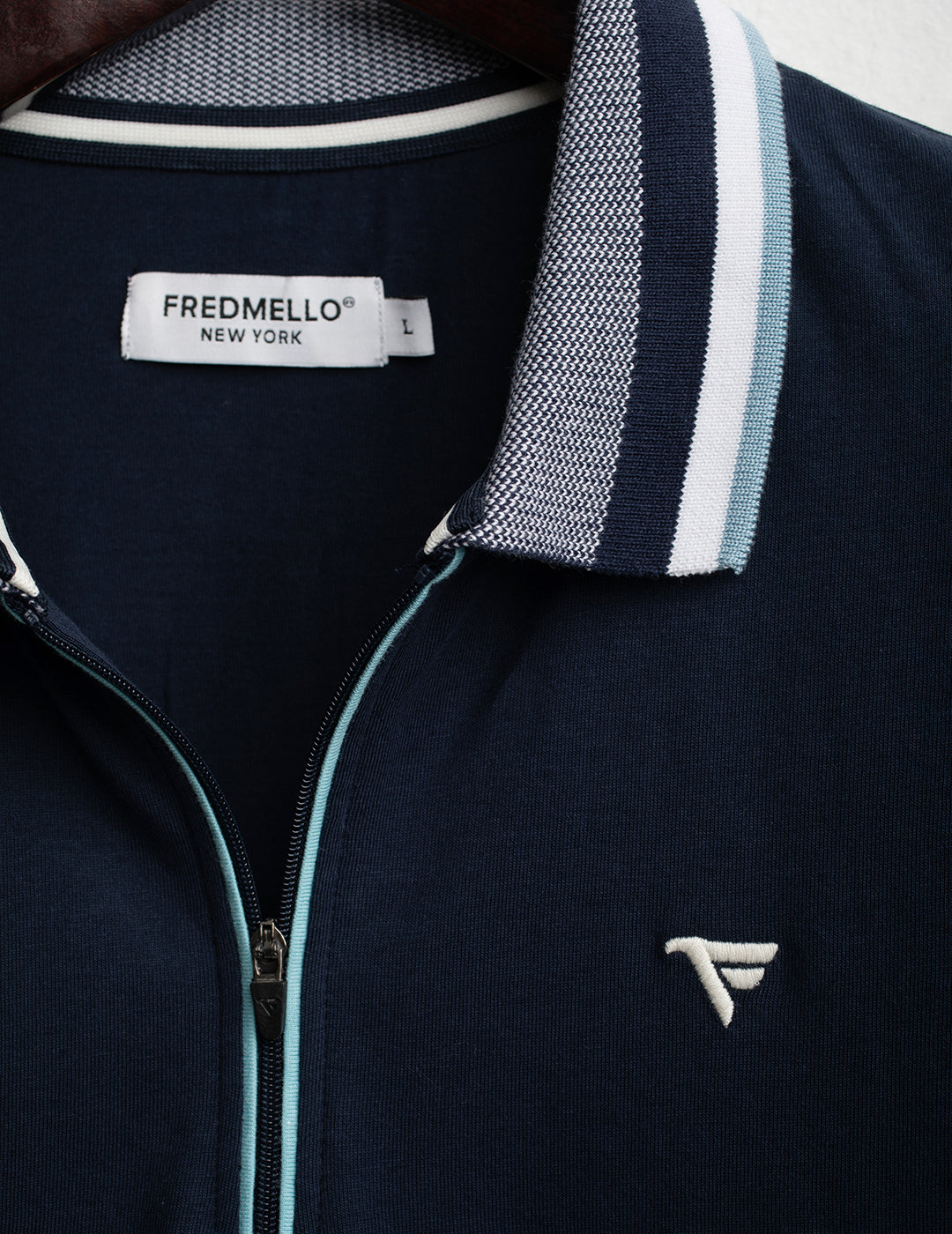 Short-Sleeve Polo with Zip man blue fm26s14qu cc-a0601 Short-Sleeve Polo with Zip