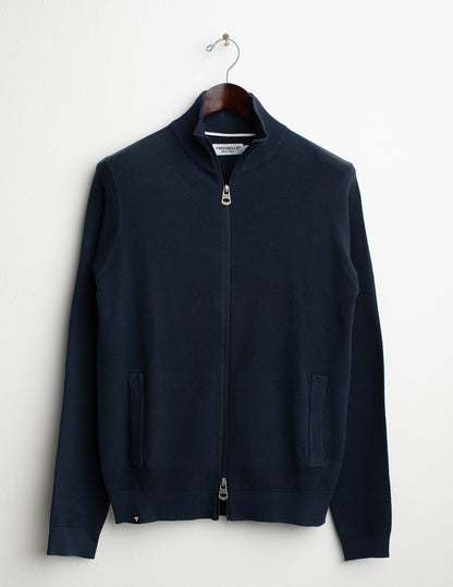 Maglia full zip in punto piquet