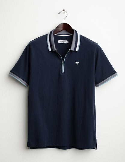 Short-Sleeve Polo with Zip