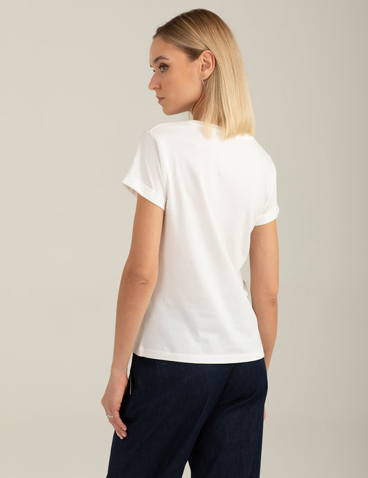 T-shirt girocollo con grafica e applicazioni - back - 002