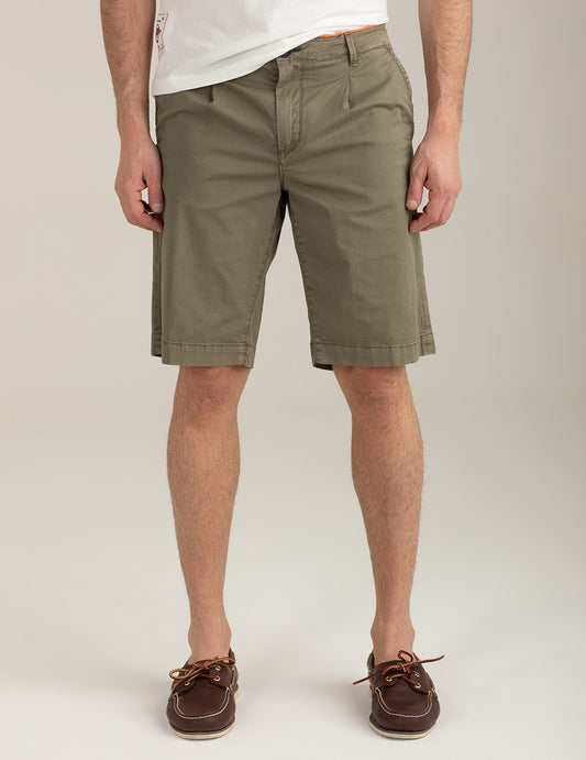 Bermuda in twill di satin stretch uomo army fm26s13eu cc-a0804