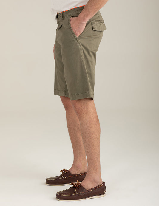 Bermuda in twill di satin stretch - back - 002
