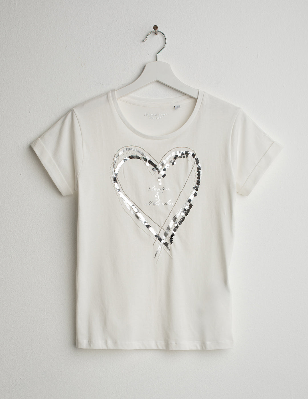 Crew Neck T-Shirt with Graphic and Embellishments woman off white fw26s12tg cc-a0002 Crew Neck T-Shirt with Graphic and Embellishments