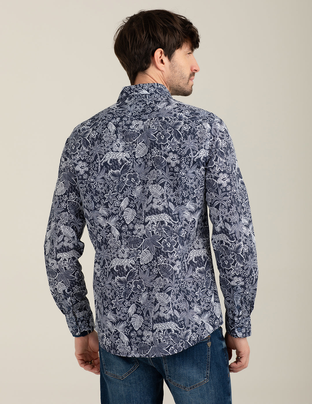 Camicia in voilé stampato uomo blue fm26s07cs cc-a0601 Camicia in voilé stampato