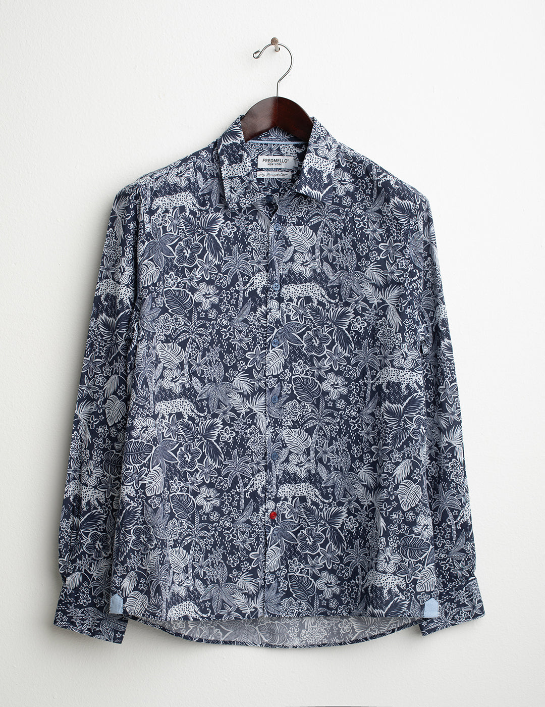 Camicia in voilé stampato uomo blue fm26s07cs cc-a0601 Camicia in voilé stampato