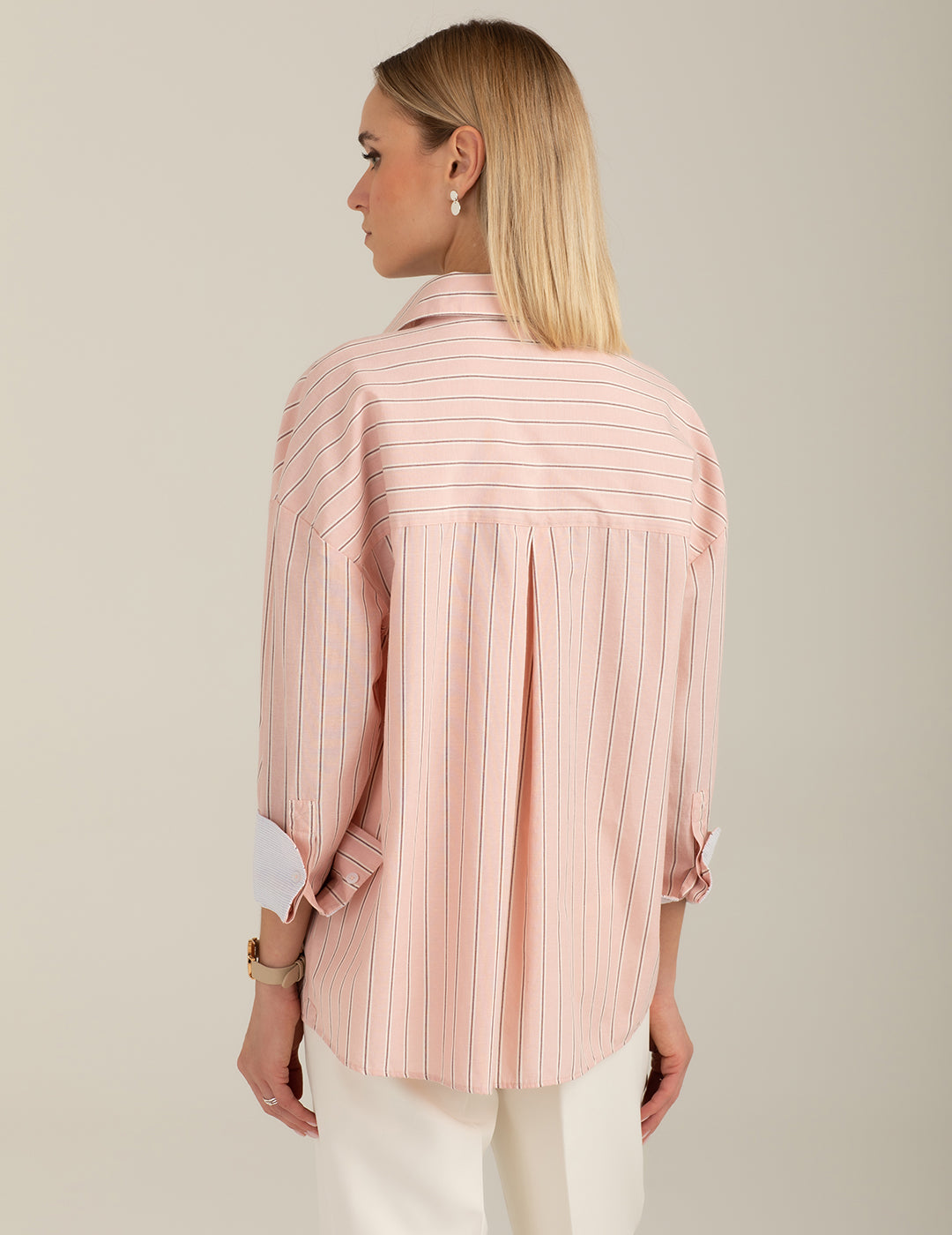 Long-Sleeve Striped Shirt woman pink fw26s15ct cc-a0406 Long-Sleeve Striped Shirt