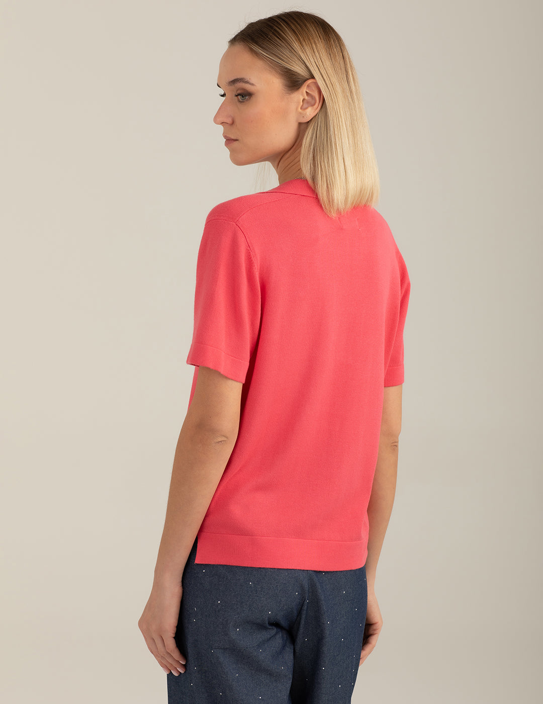 Polo in maglia a manica corta donna coral fw26s04mm cc-a0202 Polo in maglia a manica corta