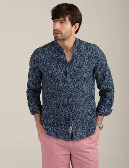 Camicia coreana in voilé stampato
