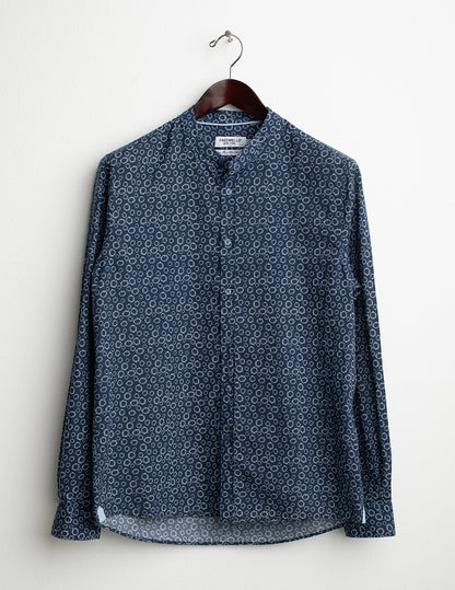 Camicia coreana in voilé stampato