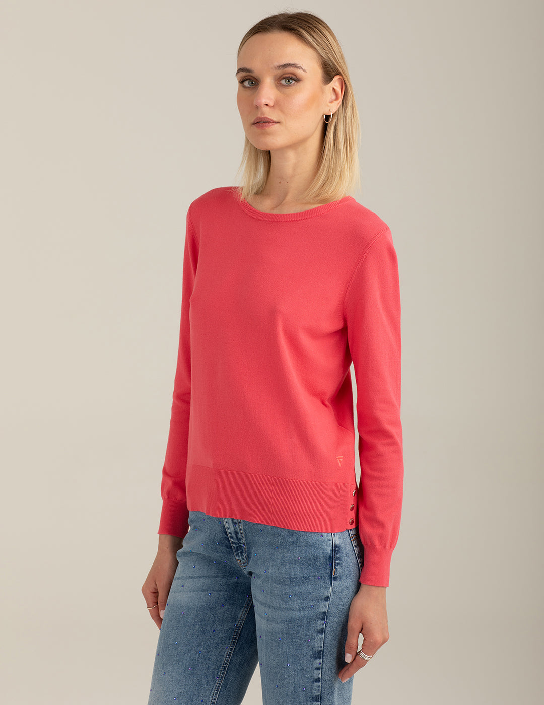 Maglia girocollo a manica lunga donna coral fw26s02mg cc-a0202 Maglia girocollo a manica lunga