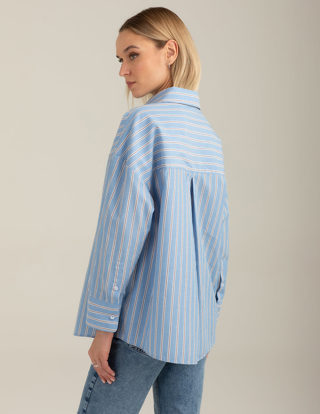 Long-Sleeve Striped Shirt woman light blue fw26s15ct cc-a1001 Long-Sleeve Striped Shirt