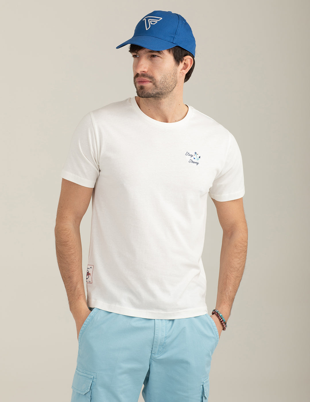T-shirt girocollo con grafica ricamata uomo off white fm26s15tg cc-a0002 T-shirt girocollo con grafica ricamata