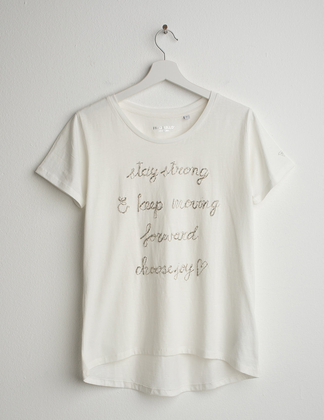 Crew Neck T-Shirt with Hand-Embroidered Beads woman off white fw26s17tg cc-a0002 Crew Neck T-Shirt with Hand-Embroidered Beads