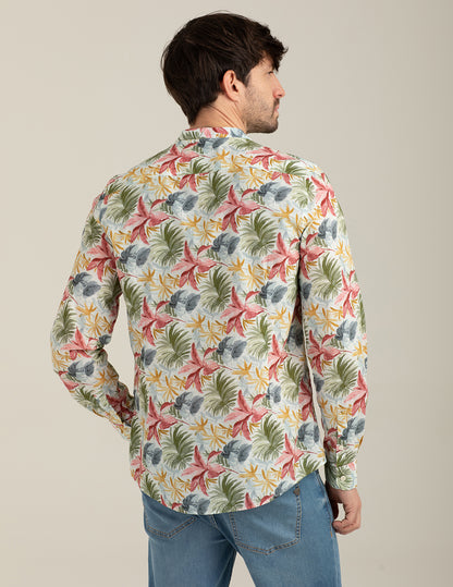 Camicia coreana in voilé stampato