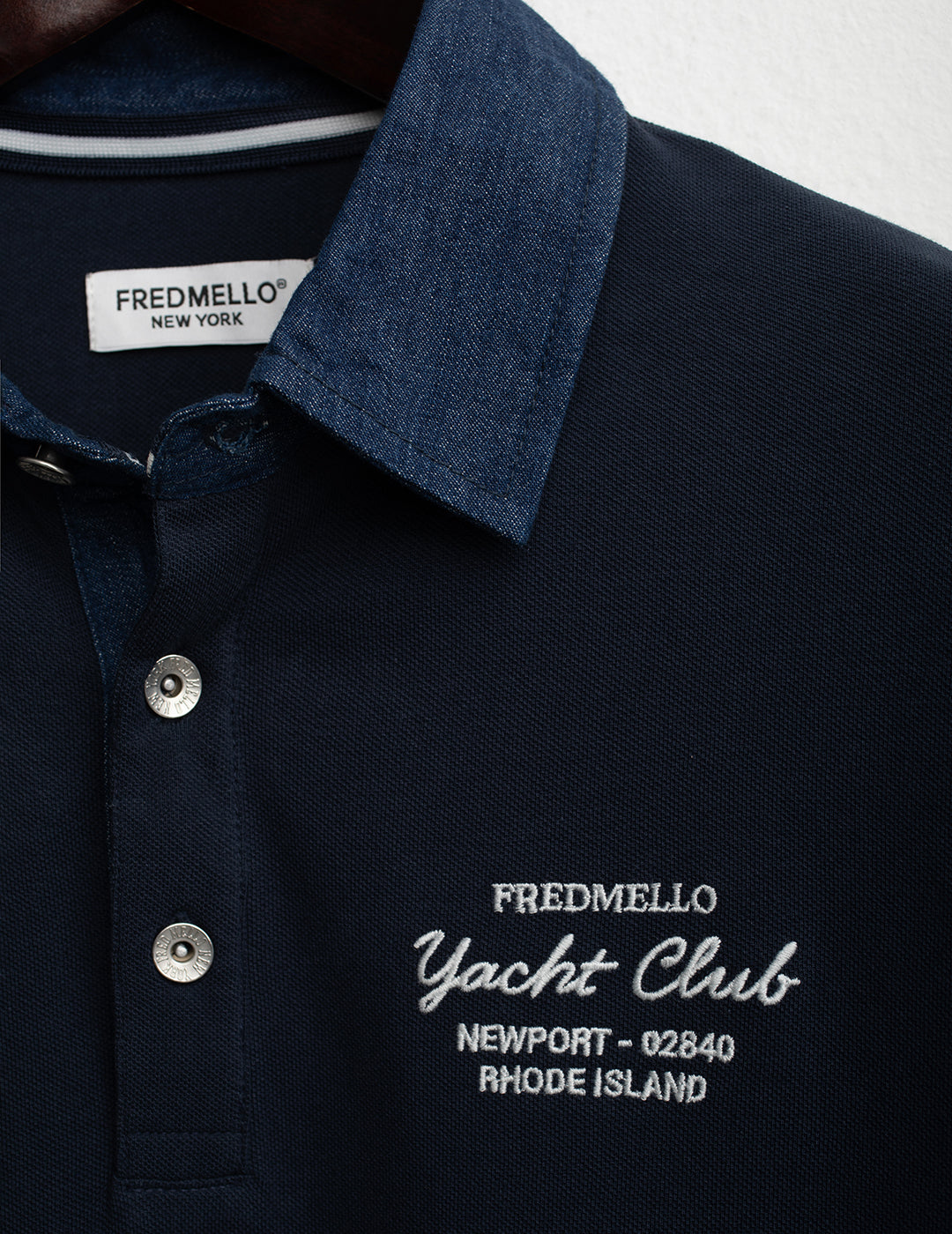 Short-Sleeve Piqué Polo with Denim Details man blue fm26s17qc cc-a0601 Short-Sleeve Piqué Polo with Denim Details