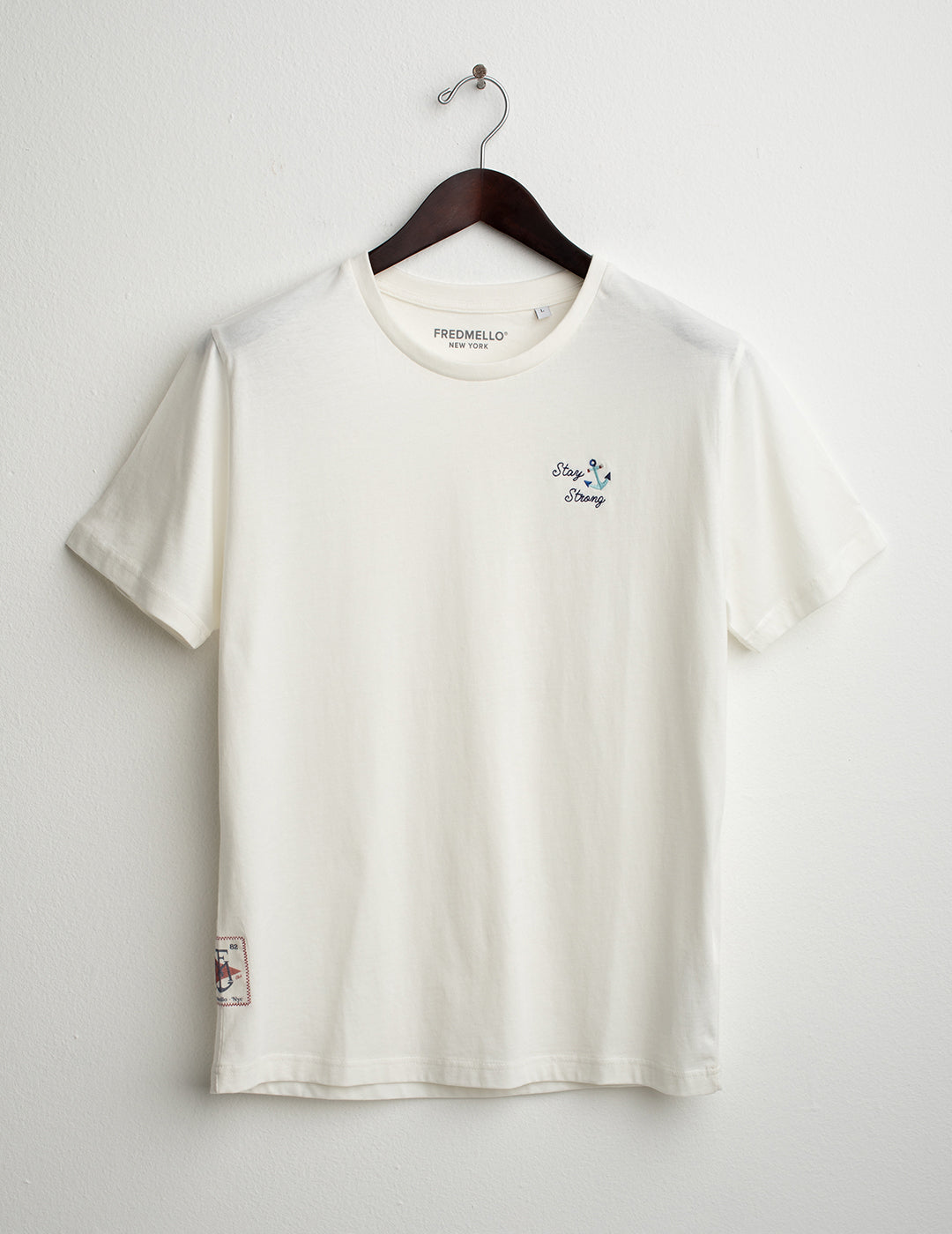 T-shirt girocollo con grafica ricamata uomo off white fm26s15tg cc-a0002 T-shirt girocollo con grafica ricamata