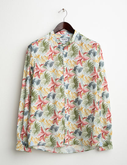 Camicia coreana in voilé stampato