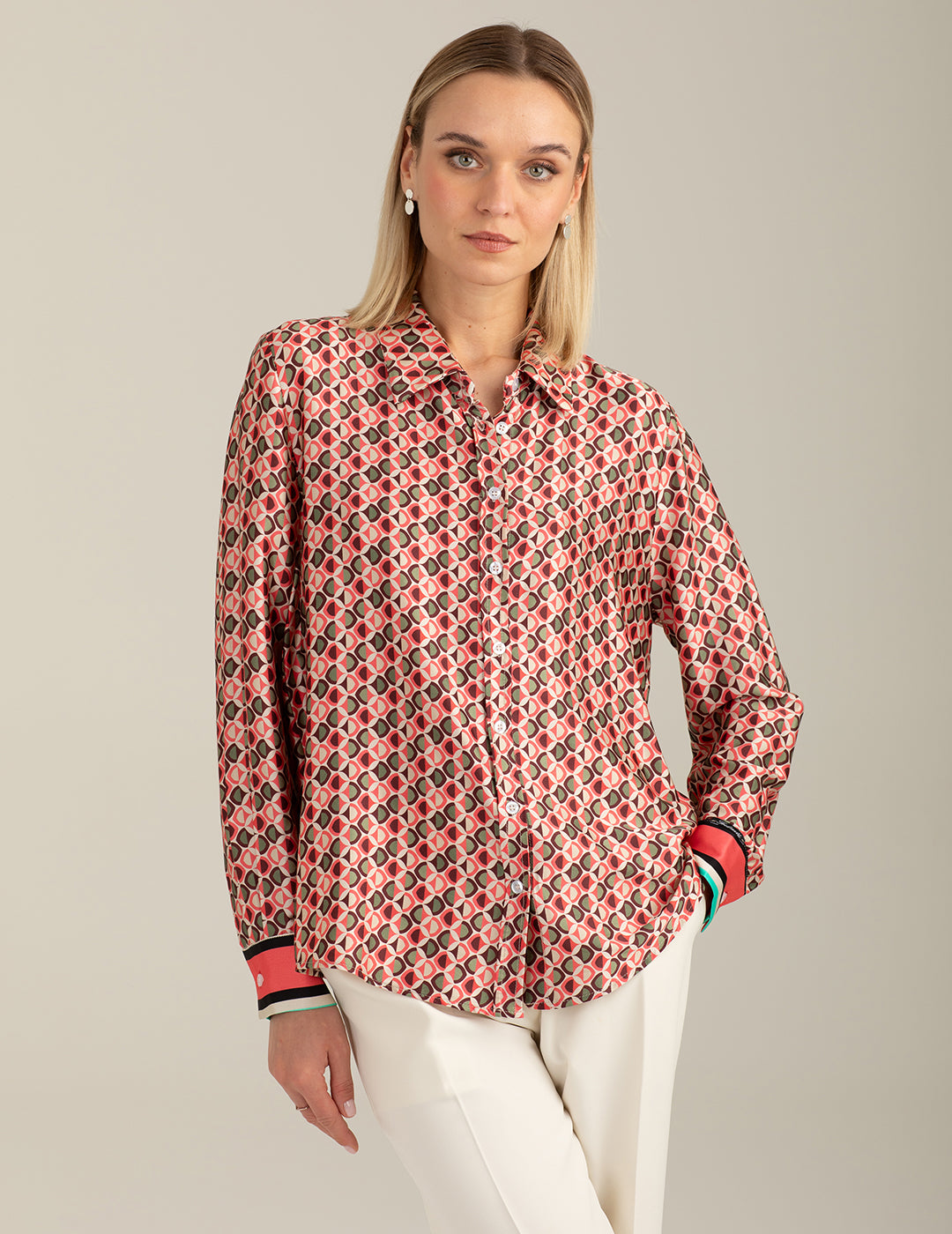 Long-Sleeve Shirt in Satin woman pink fw26s30cs cc-a0406 Long-Sleeve Shirt in Satin