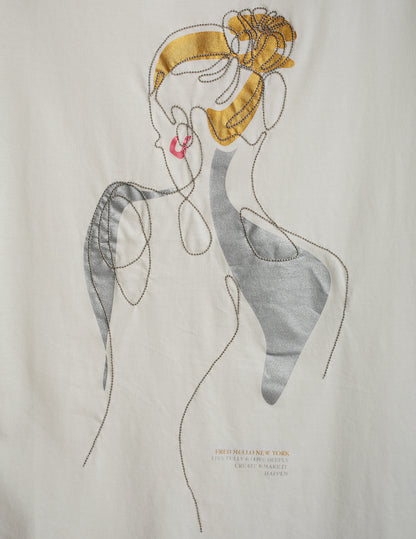 Crew Neck T-Shirt with Graphic and Embroidery