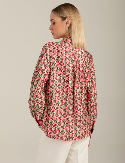 Long-Sleeve Shirt in Satin
