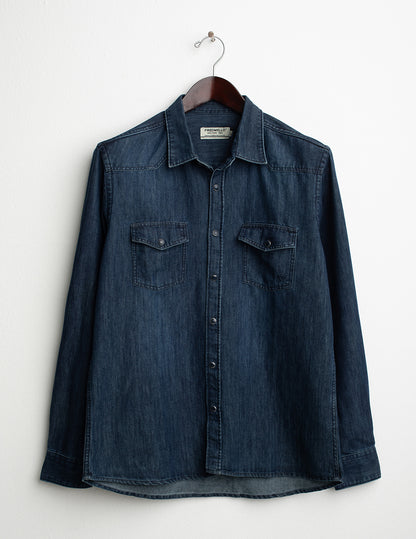 Camicia in denim stretch stile western