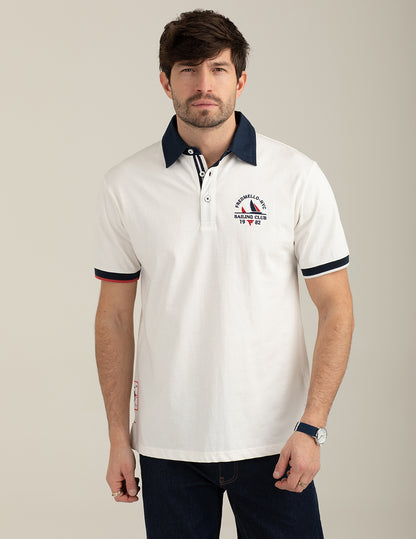 Short-Sleeve Polo with Textured Details
