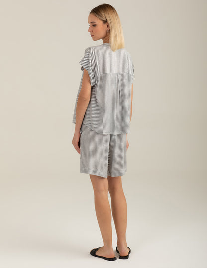 Bermuda Shorts with Lurex Stripe