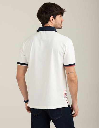 Short-Sleeve Polo with Textured Details