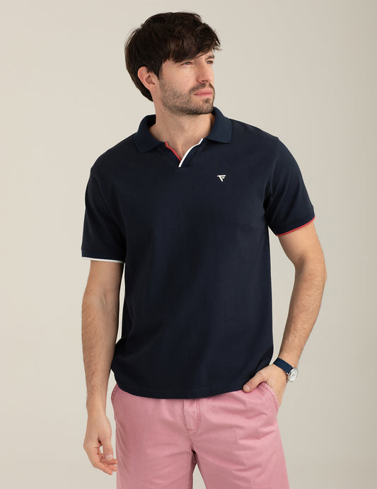Polo in jacquard macro piquet uomo blue fm26s09qu cc-a0601
