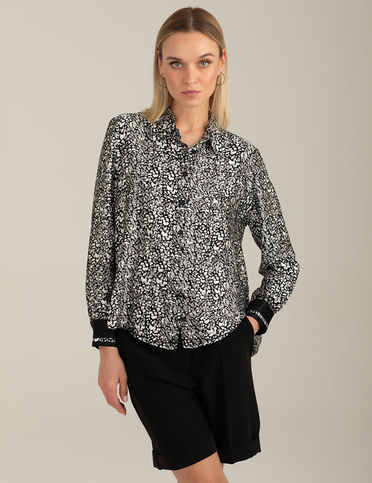 Camicia a manica lunga in raso donna black fw26s30cs cc-a0951