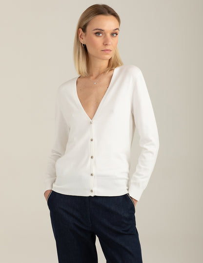 Cardigan a manica lunga con scollo a V