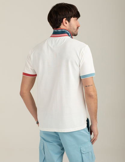 Polo a manica corta color block
