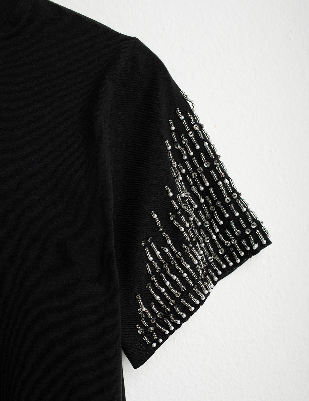 Crew Neck T-Shirt with Hand-Embroidered Beads woman black fw26s21tg cc-a0951 Crew Neck T-Shirt with Hand-Embroidered Beads
