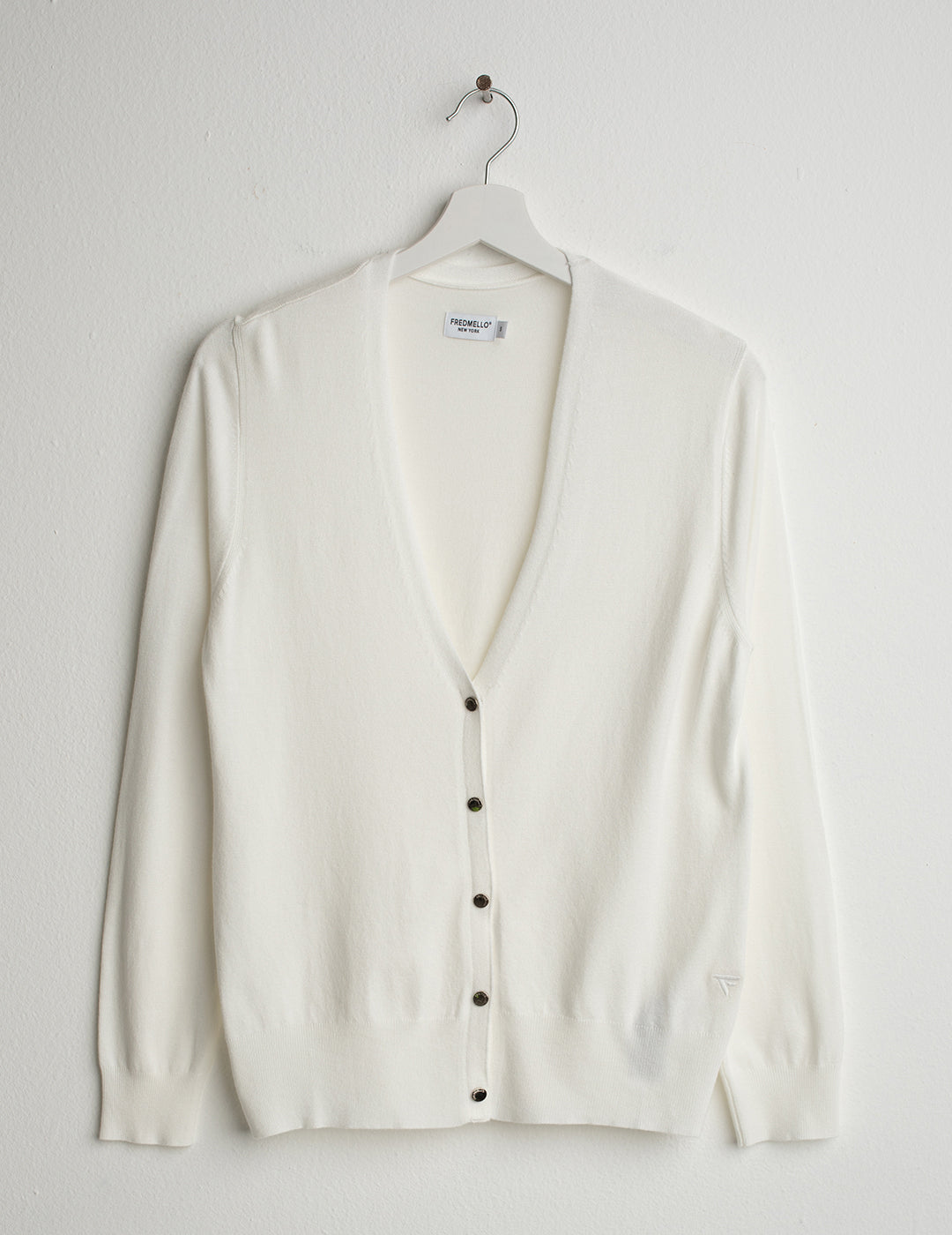 Cardigan a manica lunga con scollo a V donna off white fw26s03mk cc-a0002 Cardigan a manica lunga con scollo a V