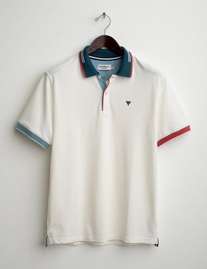 Polo a manica corta color block