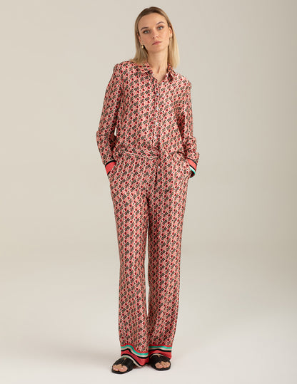 Printed Satin Trousers