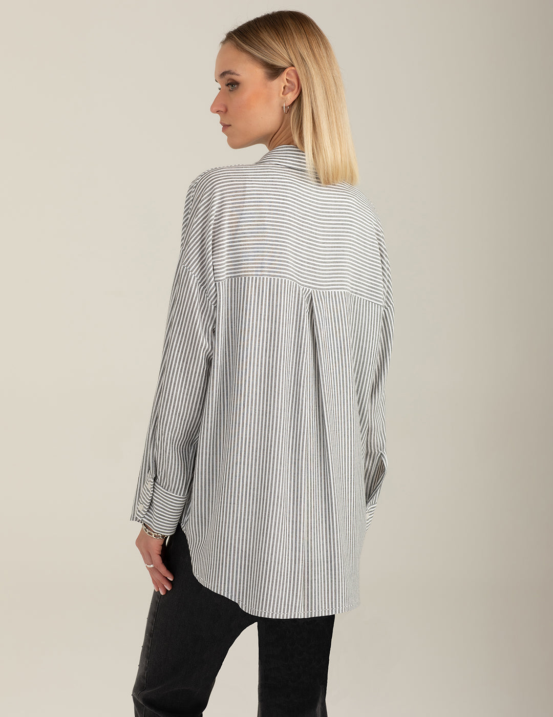 Long-Sleeve Shirt with Lurex Stripe woman black fw26s28ct cc-a0951 Long-Sleeve Shirt with Lurex Stripe