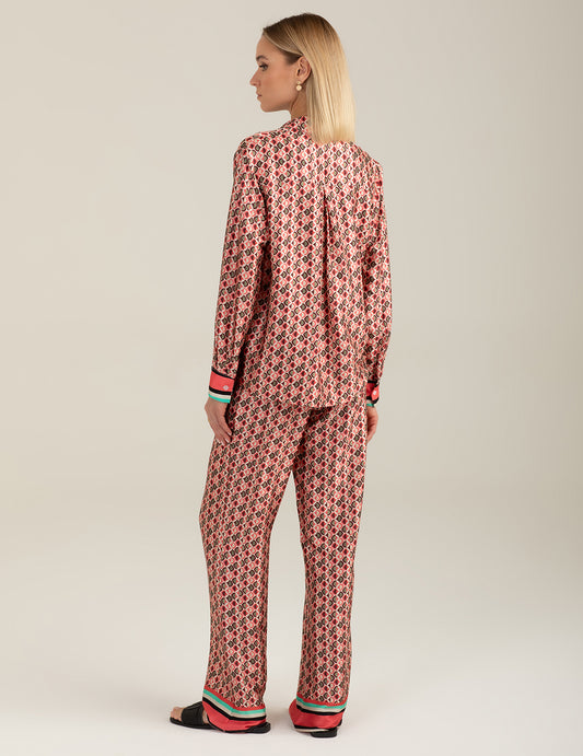 Pantalone in raso stampato - back - 002
