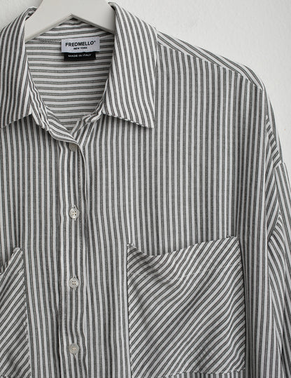 Long-Sleeve Shirt with Lurex Stripe