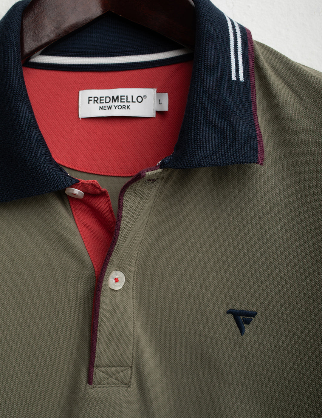 Polo a manica corta color block uomo army fm26s19qu cc-a0804 Polo a manica corta color block