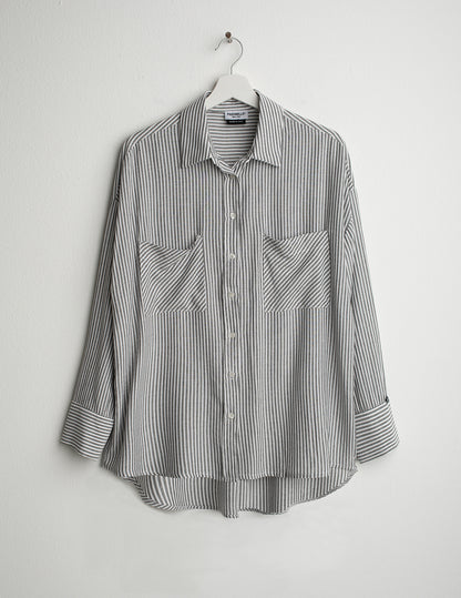 Long-Sleeve Shirt with Lurex Stripe