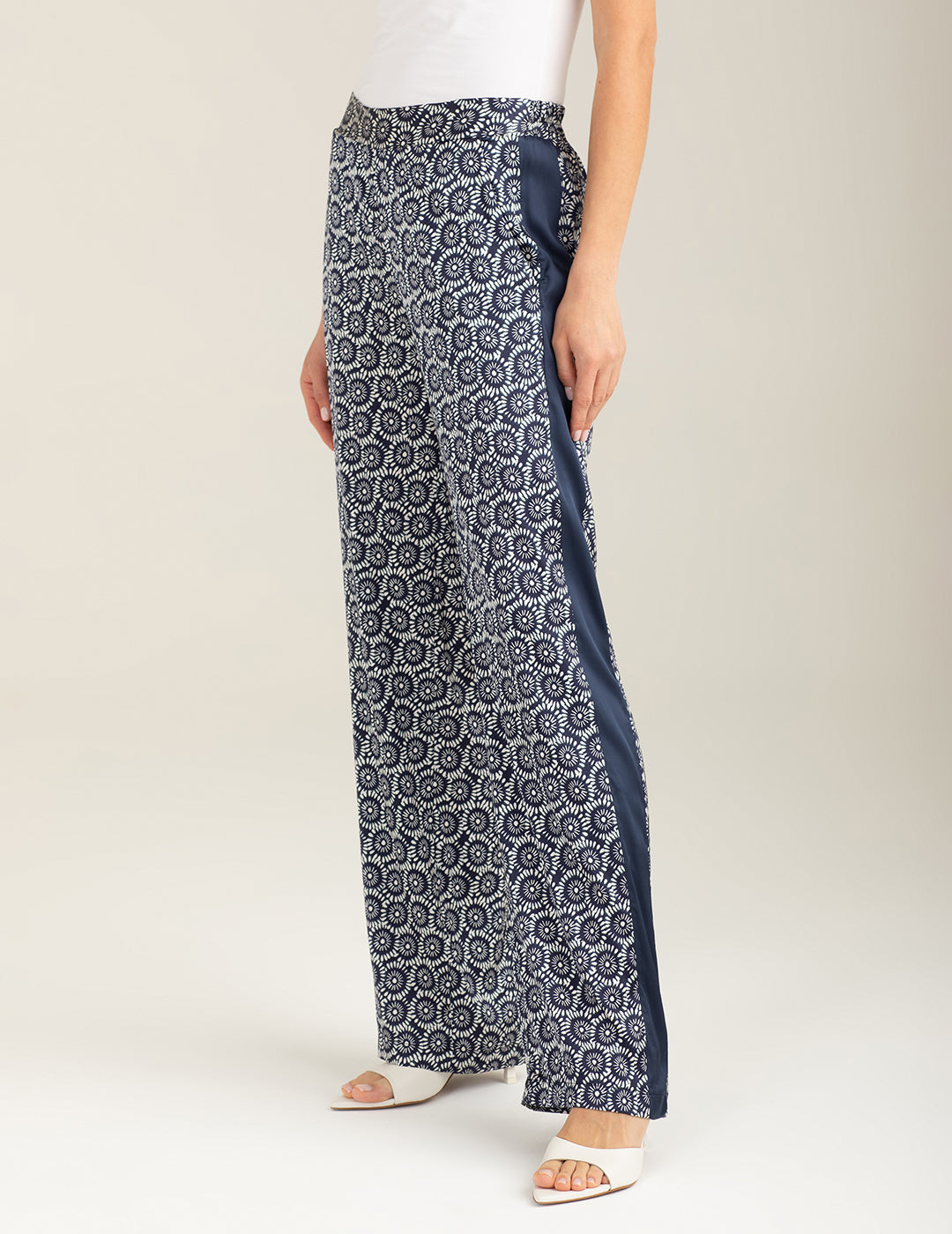 Printed Satin Trousers woman blue fw26s30pt cc-a0601 Printed Satin Trousers