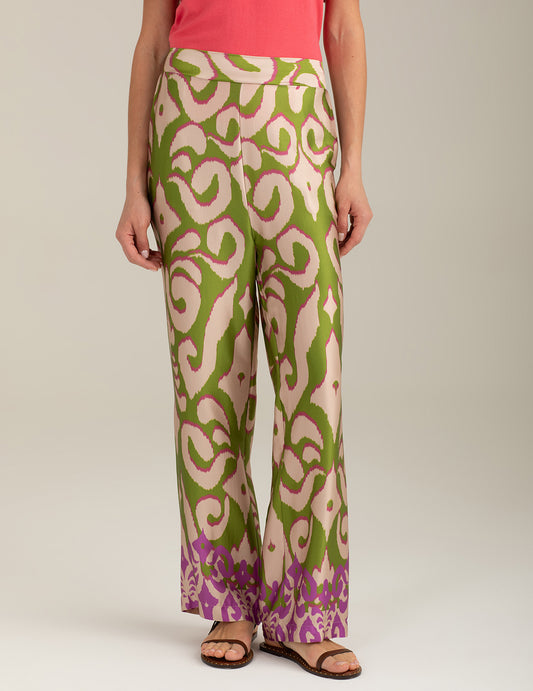 Pantalone in raso stampato donna sage fw26s30pt cc-a0811