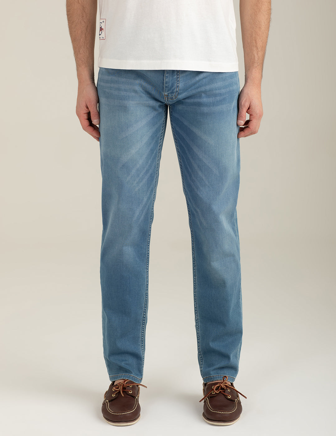 Pantalone in felpa effetto denim uomo light blue fm26s24pf cc-a1001 Pantalone in felpa effetto denim