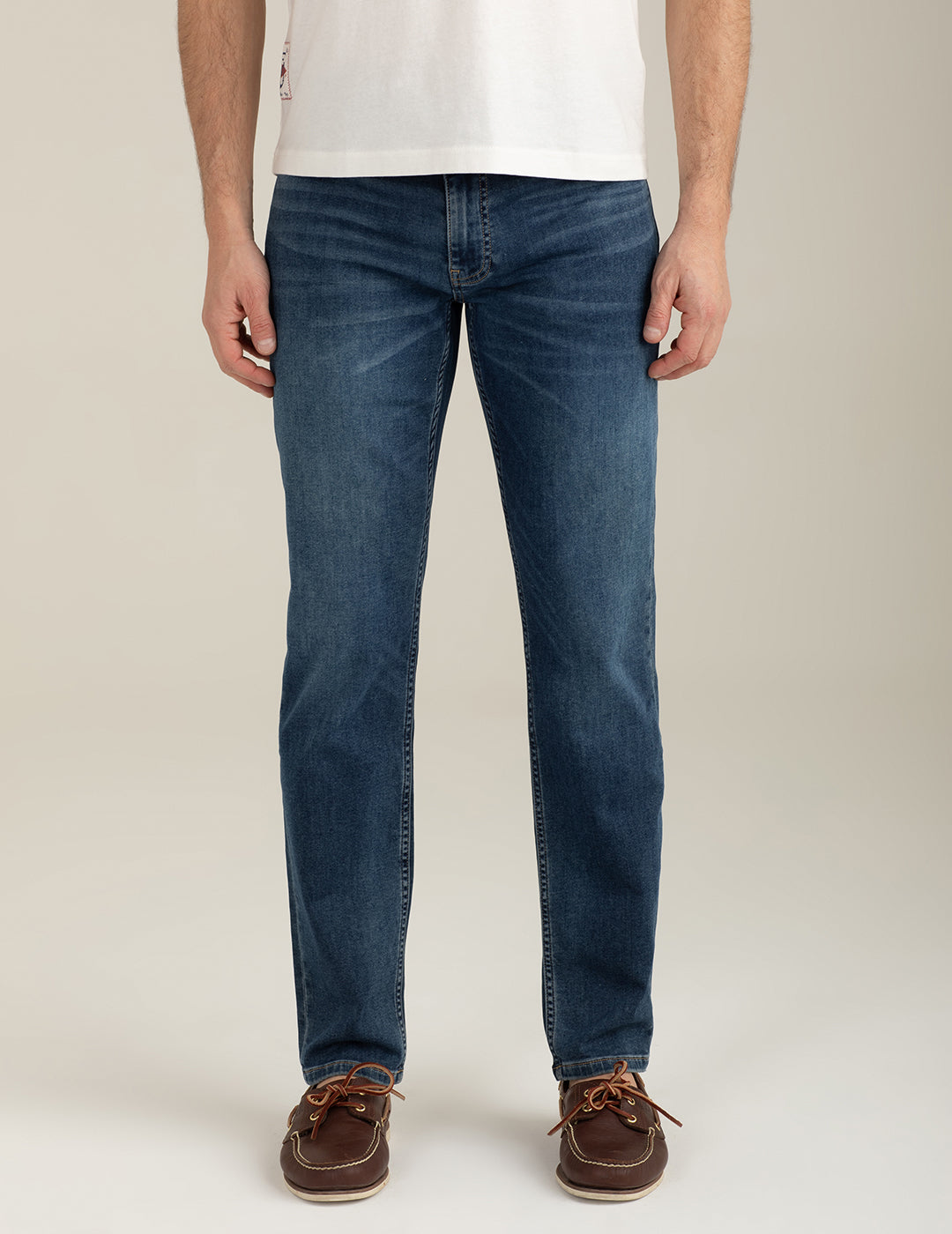 Pantalone in felpa effetto denim uomo middle blue fm26s24pf cc-a1101 Pantalone in felpa effetto denim